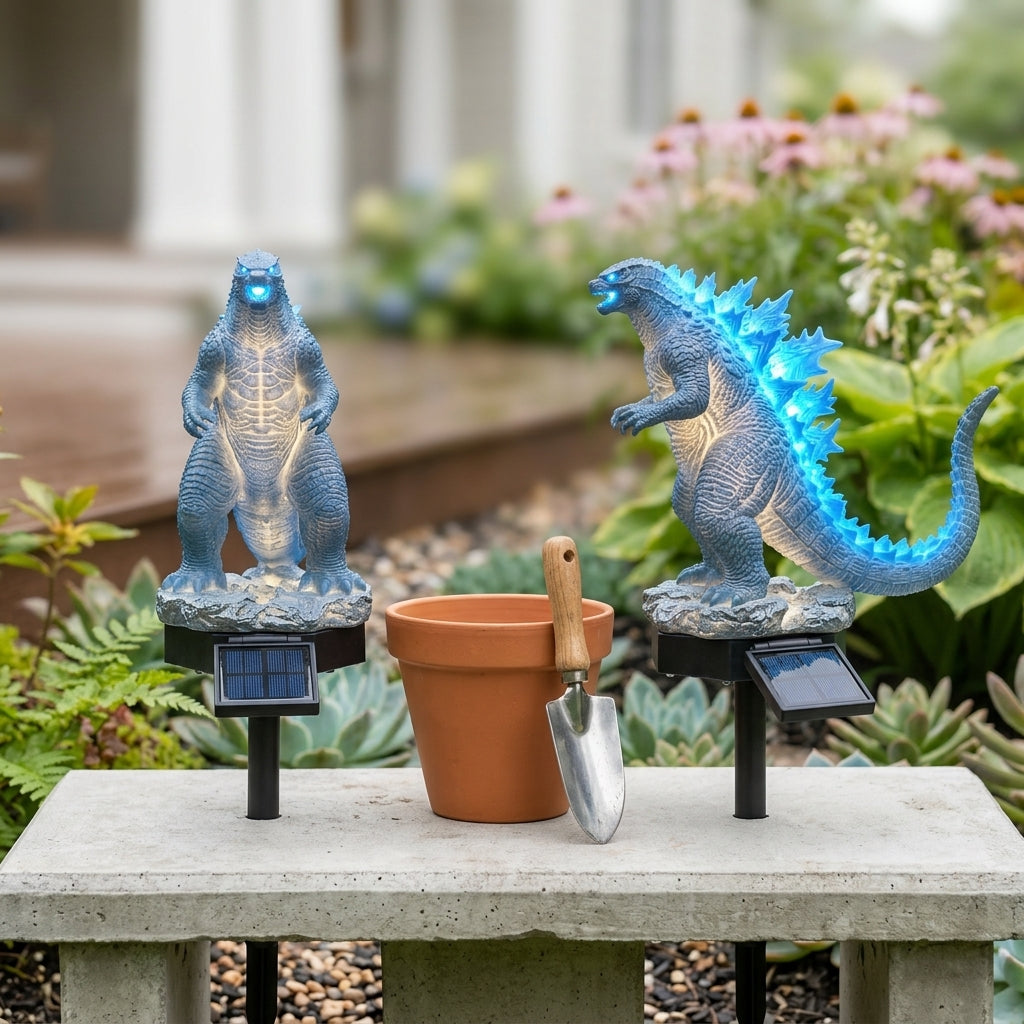Godzilla Solar Garden Light - Glowing LED Outdoor Stake Light for Yard & Patio