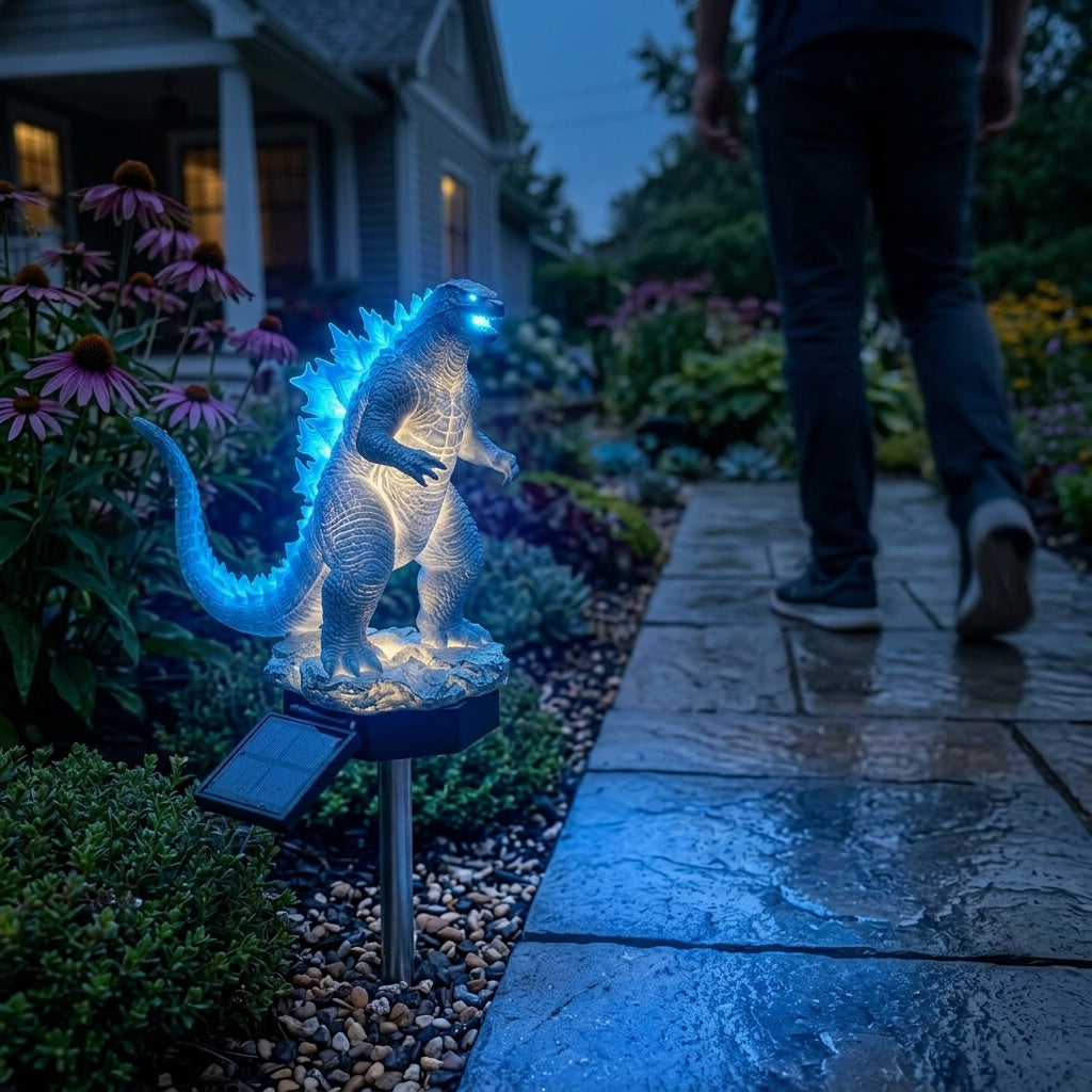 Godzilla Solar Garden Light - Glowing LED Outdoor Stake Light for Yard & Patio