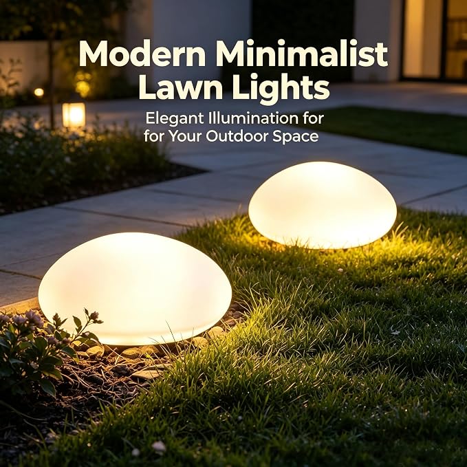 Solar Garden Pebble Lights - Glowing Stone LED Pathway Lights for Yard & Walkway