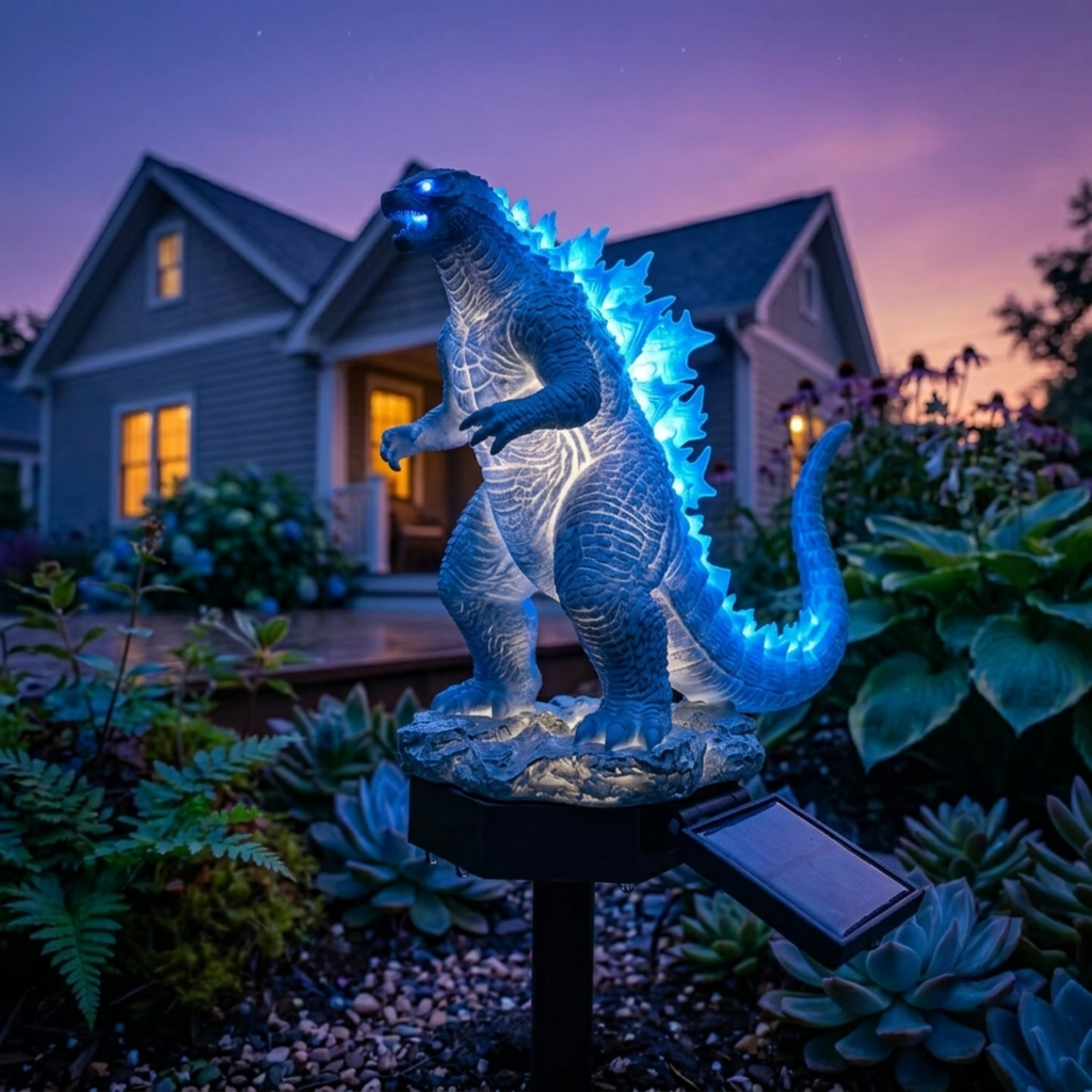 Godzilla Solar Garden Light - Glowing LED Outdoor Stake Light for Yard & Patio